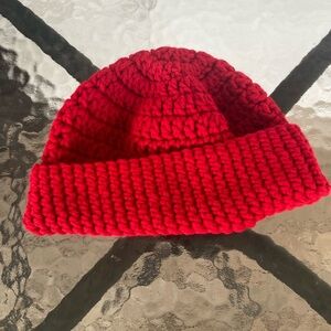 Men Adult/Teen Fisherman Short way Knitwear Beanie/Color: BMW Red